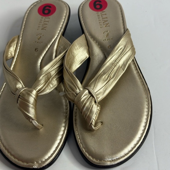 Italian Shoemakers Elegant Gold Women's Sandals size 6 - Picture 2 of 7